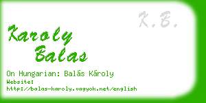 karoly balas business card